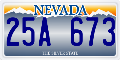 NV license plate 25A673