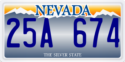 NV license plate 25A674
