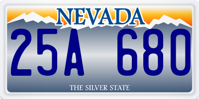 NV license plate 25A680