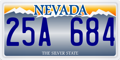 NV license plate 25A684