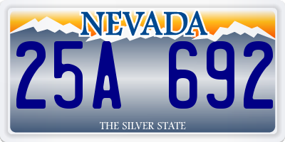 NV license plate 25A692