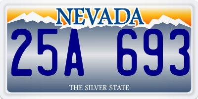 NV license plate 25A693