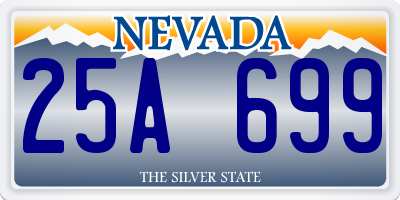 NV license plate 25A699