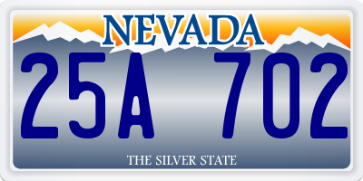 NV license plate 25A702
