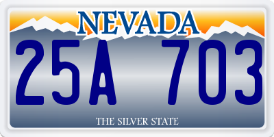 NV license plate 25A703