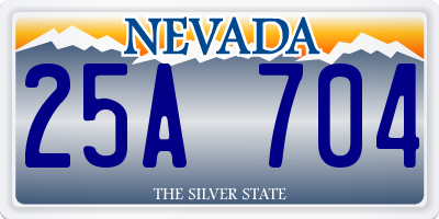 NV license plate 25A704