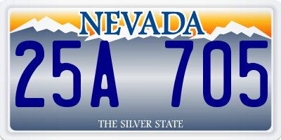 NV license plate 25A705