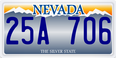 NV license plate 25A706