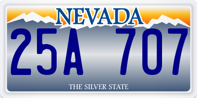 NV license plate 25A707