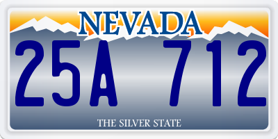 NV license plate 25A712