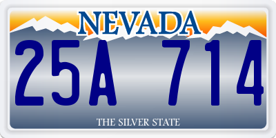 NV license plate 25A714