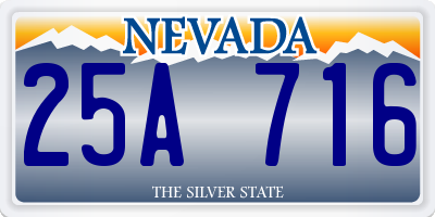 NV license plate 25A716