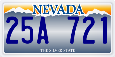 NV license plate 25A721