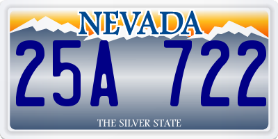 NV license plate 25A722