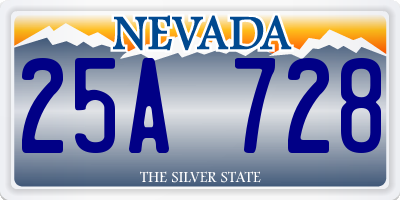 NV license plate 25A728