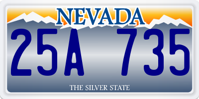 NV license plate 25A735