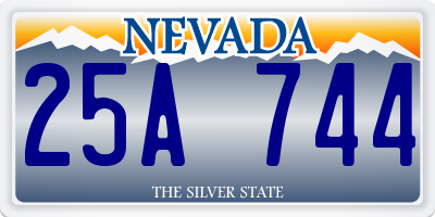 NV license plate 25A744