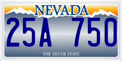 NV license plate 25A750