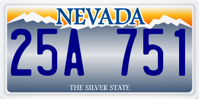 NV license plate 25A751