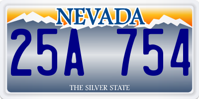 NV license plate 25A754
