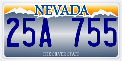 NV license plate 25A755