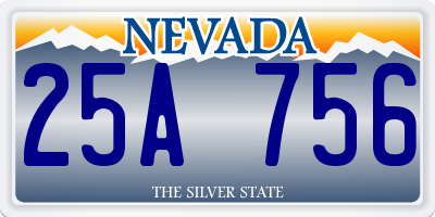 NV license plate 25A756