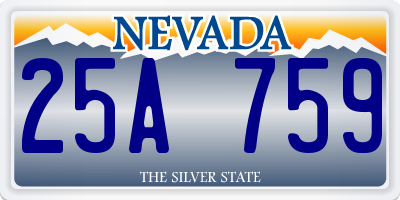 NV license plate 25A759