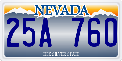 NV license plate 25A760