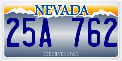 NV license plate 25A762