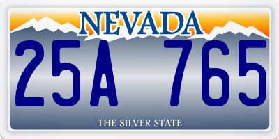 NV license plate 25A765