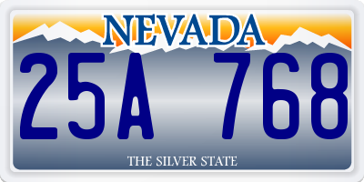 NV license plate 25A768