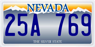 NV license plate 25A769