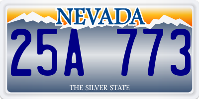 NV license plate 25A773