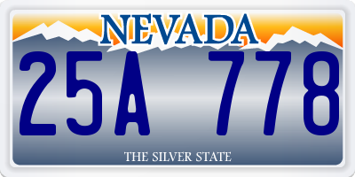 NV license plate 25A778