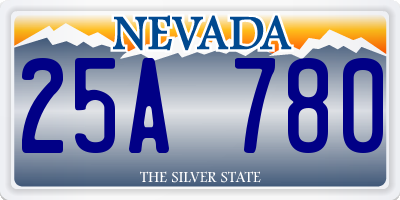 NV license plate 25A780