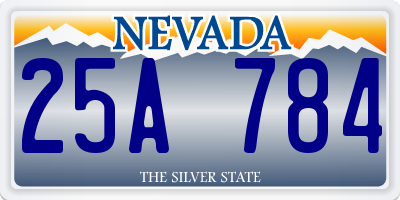 NV license plate 25A784