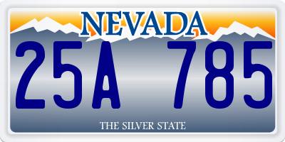 NV license plate 25A785