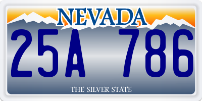 NV license plate 25A786