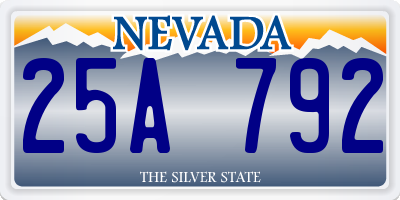 NV license plate 25A792