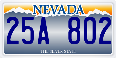NV license plate 25A802