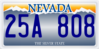 NV license plate 25A808