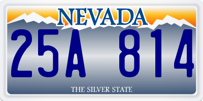 NV license plate 25A814