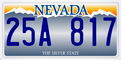 NV license plate 25A817