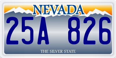 NV license plate 25A826
