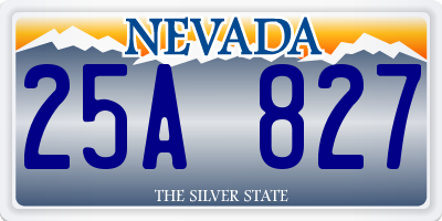NV license plate 25A827