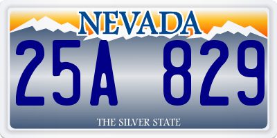 NV license plate 25A829