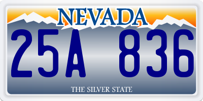 NV license plate 25A836