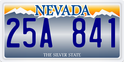 NV license plate 25A841