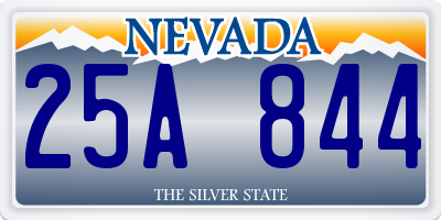 NV license plate 25A844