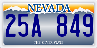 NV license plate 25A849
